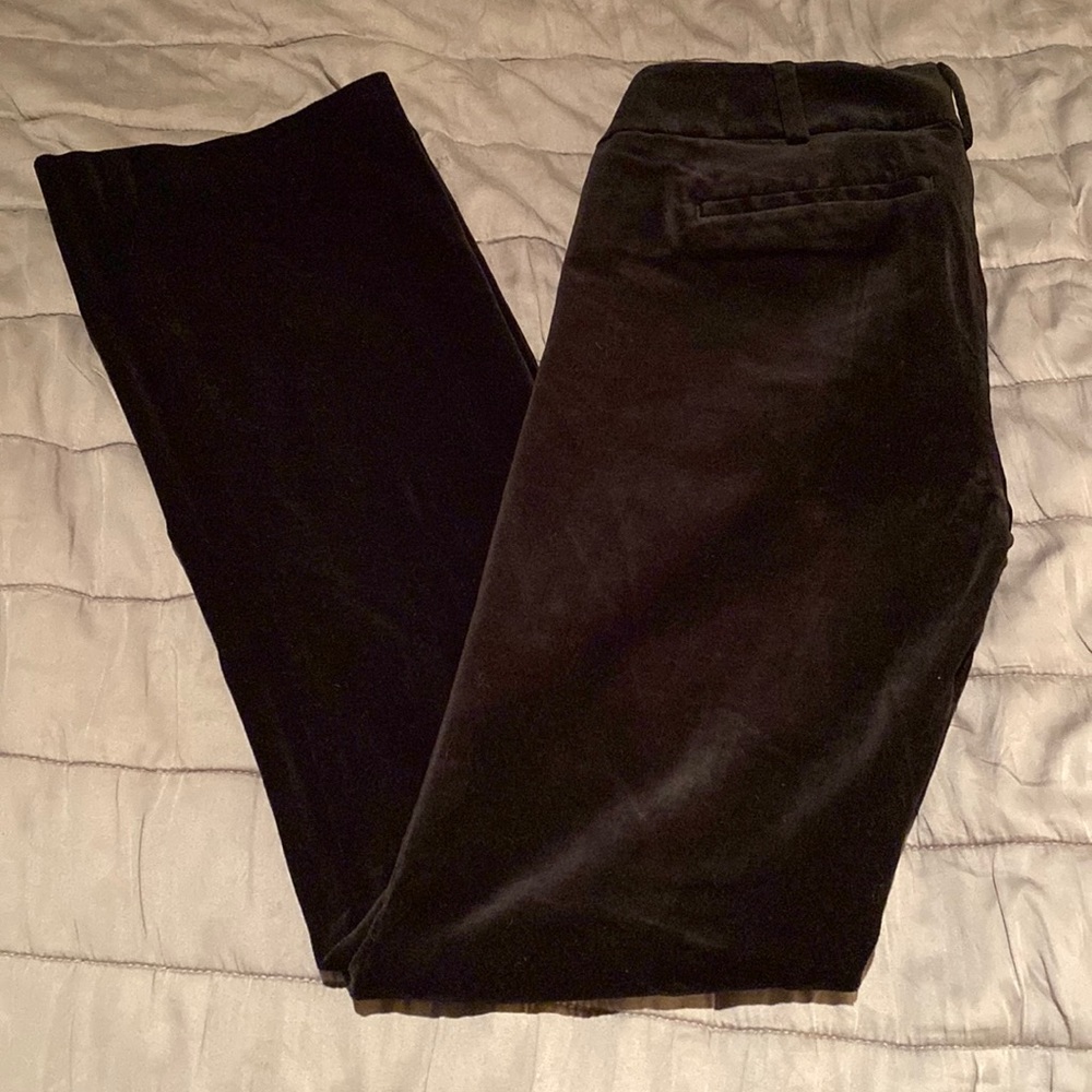 NWOT LOFT Marisa Black Velvet Boot-Cut Pants